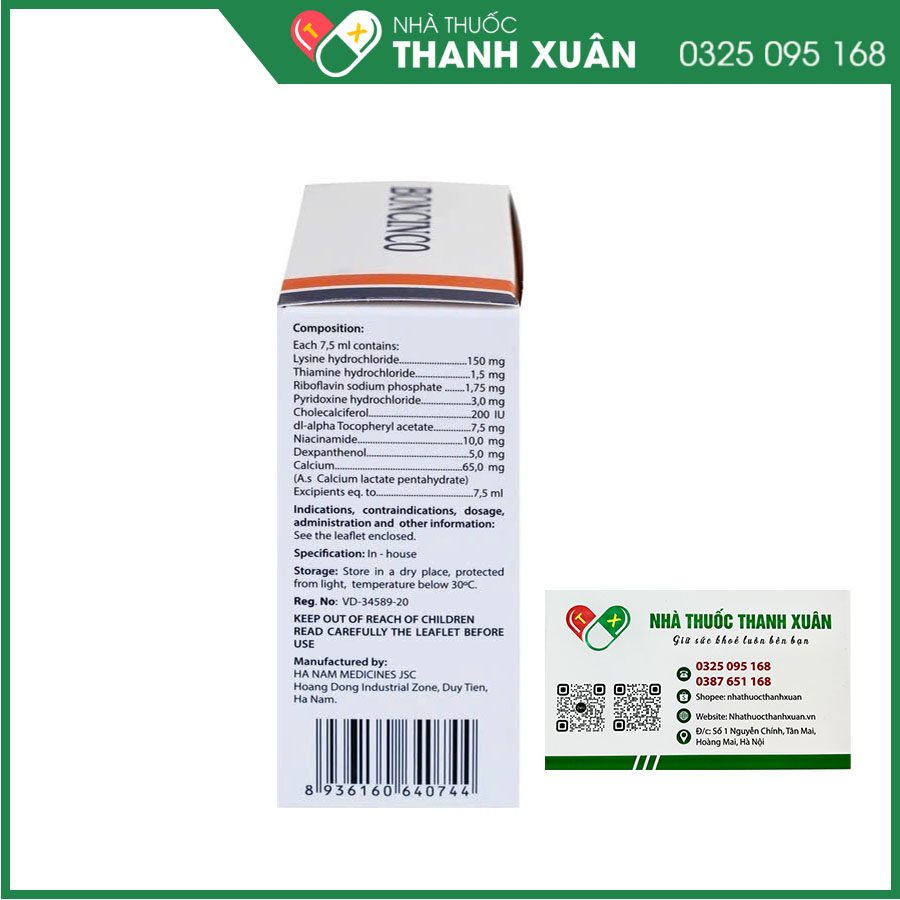 Boncinco bổ sung vitamin và acid amin thiết yếu cho cơ thể